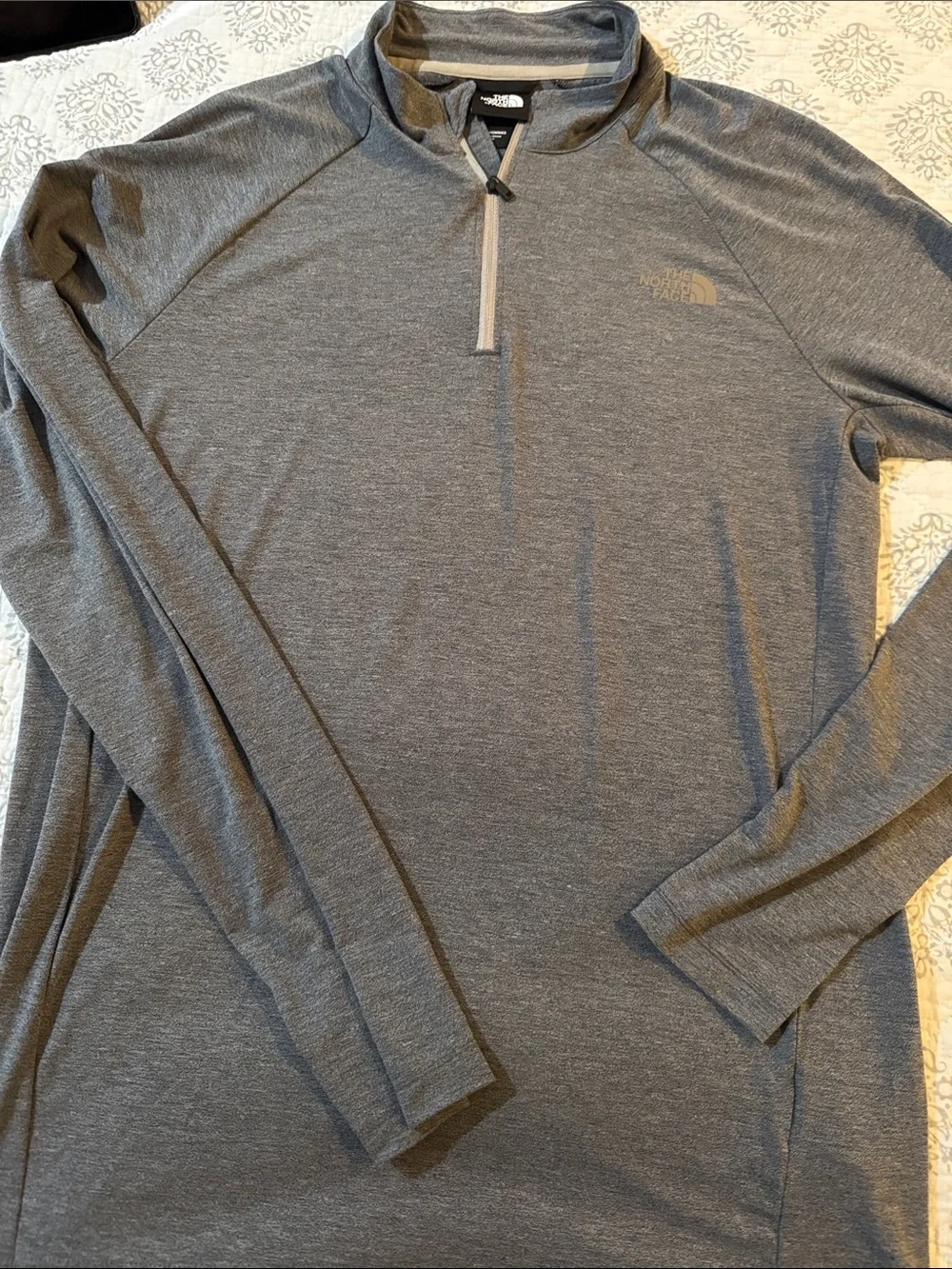 The North Face Men's Heather Gray Half-Zip Pullover- NWOT